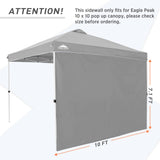 Canopy SunWall for E100 10x10 Straight Leg Pop Up Canopy, 1 Sidewall - Eagle Peak Custom Canopy Tent
