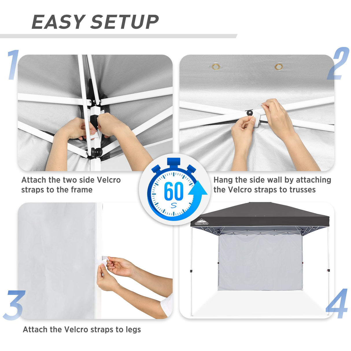 Canopy SunWall for E100 10x10 Straight Leg Pop Up Canopy, 1 Sidewall - Eagle Peak Custom Canopy Tent