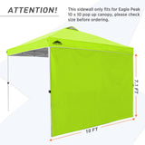 Canopy SunWall for E100 10x10 Straight Leg Pop Up Canopy, 1 Sidewall - Eagle Peak Custom Canopy Tent
