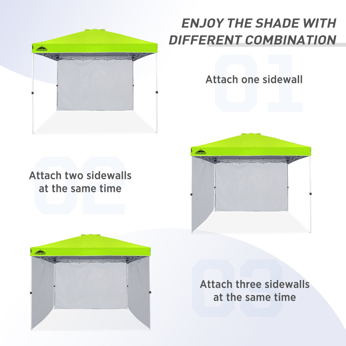 Canopy SunWall for E100 10x10 Straight Leg Pop Up Canopy, 1 Sidewall - Eagle Peak Custom Canopy Tent