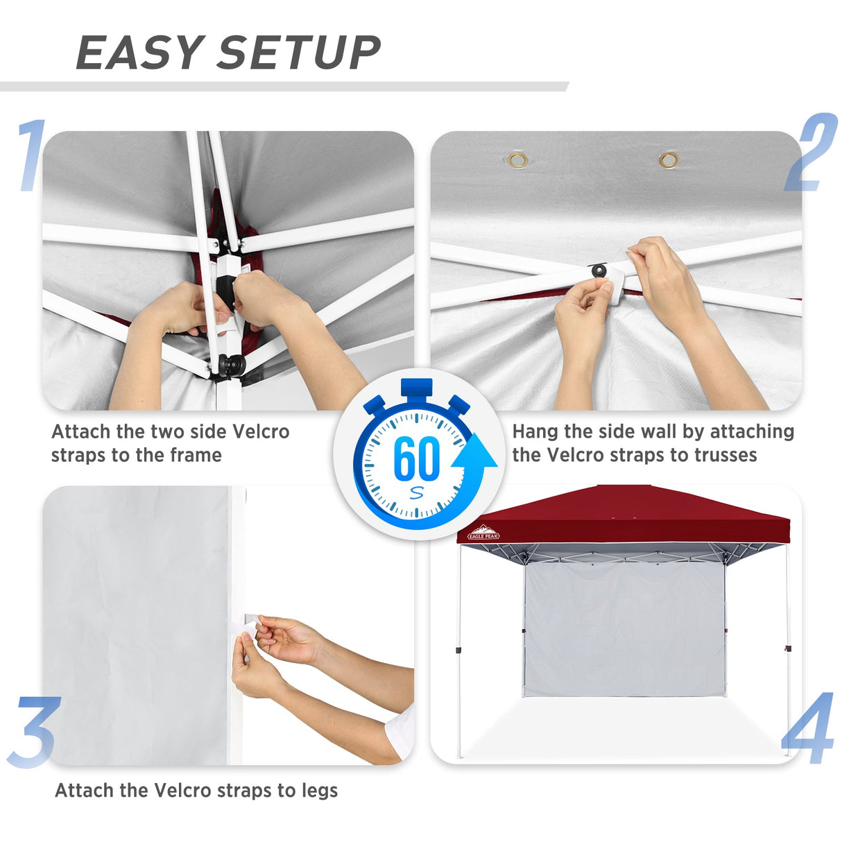 Canopy SunWall for E100 10x10 Straight Leg Pop Up Canopy, 1 Sidewall - Eagle Peak Custom Canopy Tent