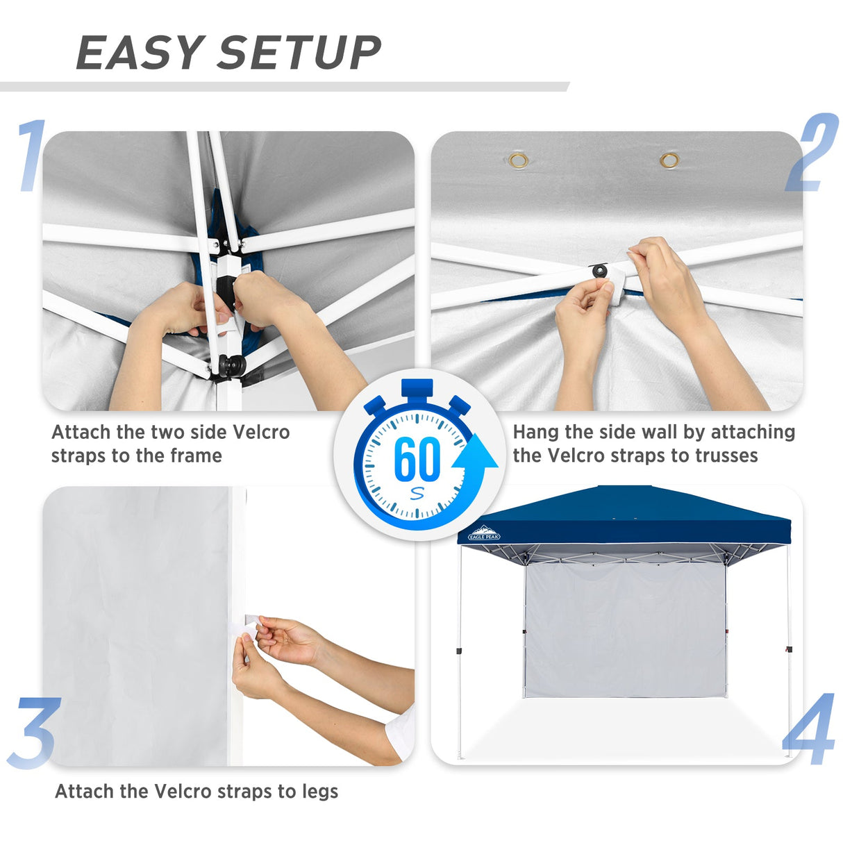 Canopy SunWall for E100 10x10 Straight Leg Pop Up Canopy, 1 Sidewall - Eagle Peak Custom Canopy Tent