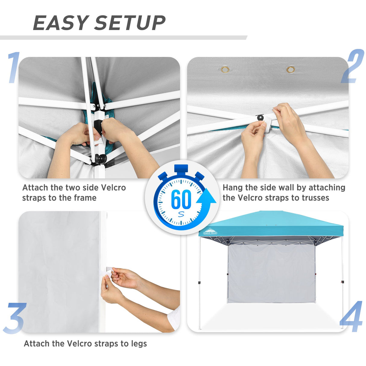 Canopy SunWall for E100 10x10 Straight Leg Pop Up Canopy, 1 Sidewall - Eagle Peak Custom Canopy Tent