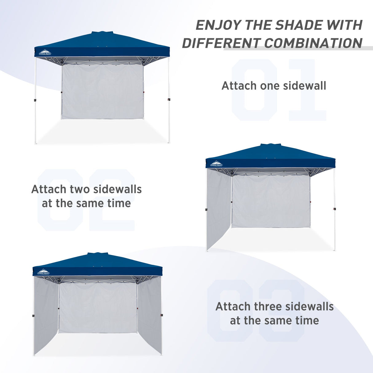 Canopy SunWall for E100 10x10 Straight Leg Pop Up Canopy, 1 Sidewall - Eagle Peak Custom Canopy Tent