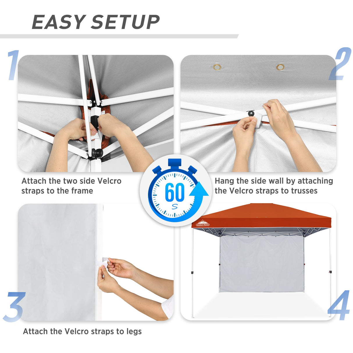 Canopy SunWall for E100 10x10 Straight Leg Pop Up Canopy, 1 Sidewall - Eagle Peak Custom Canopy Tent