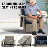 Classic Wicker 360° Swivel Glider Chair, Set of 4, Beige/Beige, Red, Dark Blue, Tan, Black - Eagle Peak Custom Canopy Tent