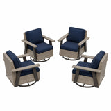 Classic Wicker 360° Swivel Glider Chair, Set of 4, Beige/Beige, Red, Dark Blue, Tan, Black - Eagle Peak Custom Canopy Tent