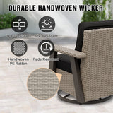 Classic Wicker 360° Swivel Glider Chair, Set of 4, Beige/Beige, Red, Dark Blue, Tan, Black - Eagle Peak Custom Canopy Tent