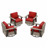 Classic Wicker 360° Swivel Glider Chair, Set of 4, Beige/Beige, Red, Dark Blue, Tan, Black - Eagle Peak Custom Canopy Tent