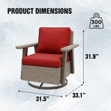 Classic Wicker 360° Swivel Glider Chair, Set of 4, Beige/Beige, Red, Dark Blue, Tan, Black - Eagle Peak Custom Canopy Tent