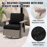 Classic Wicker 360° Swivel Glider Chair,Set of 1, Beige/Beige, Red, Dark Blue, Tan, Black - Eagle Peak Custom Canopy Tent