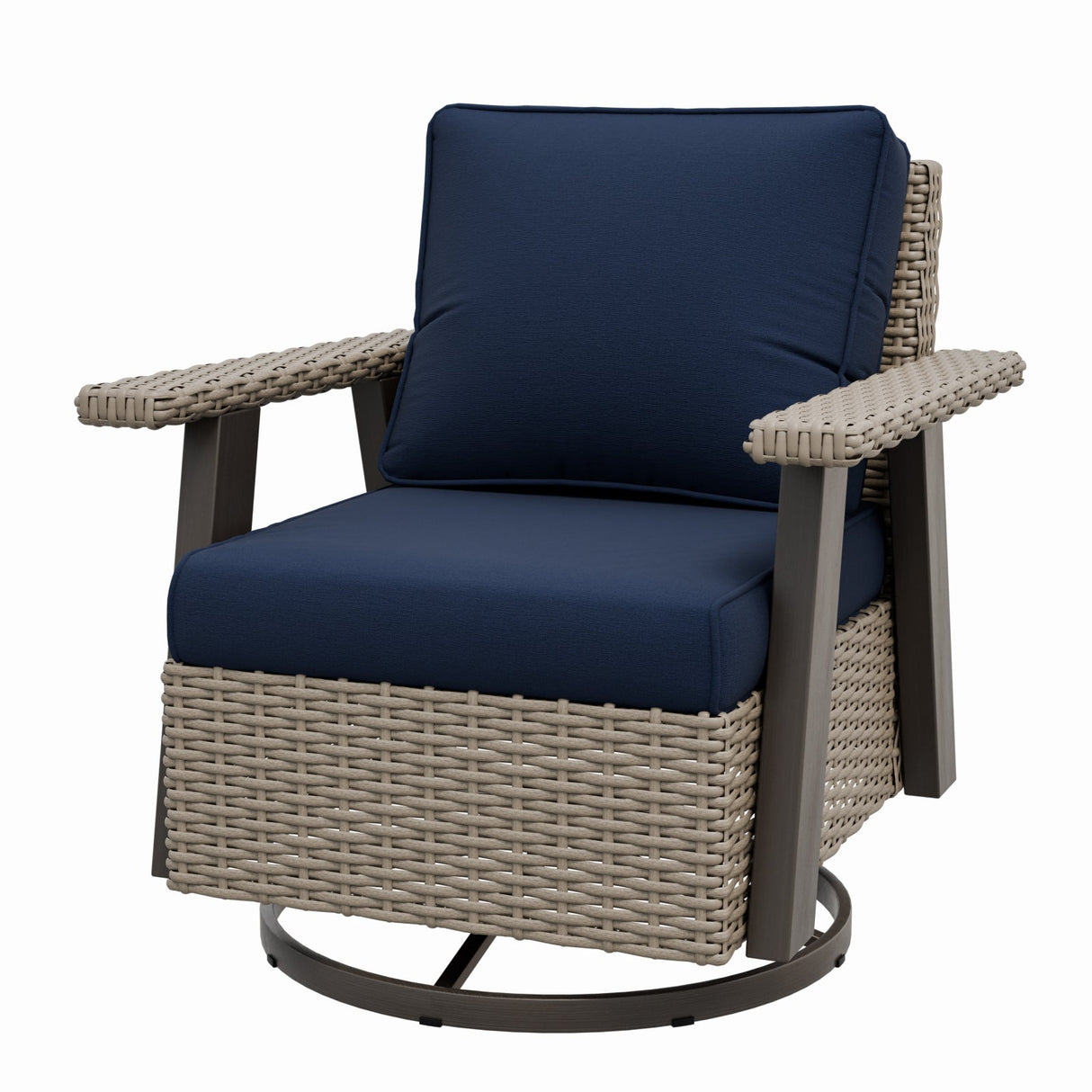 Classic Wicker 360° Swivel Glider Chair,Set of 1, Beige/Beige, Red, Dark Blue, Tan, Black - Eagle Peak Custom Canopy Tent
