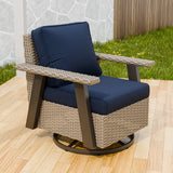 Classic Wicker 360° Swivel Glider Chair,Set of 1, Beige/Beige, Red, Dark Blue, Tan, Black - Eagle Peak Custom Canopy Tent