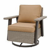 Classic Wicker 360° Swivel Glider Chair,Set of 1, Beige/Beige, Red, Dark Blue, Tan, Black - Eagle Peak Custom Canopy Tent