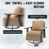 Classic Wicker 360° Swivel Glider Chair,Set of 1, Beige/Beige, Red, Dark Blue, Tan, Black - Eagle Peak Custom Canopy Tent