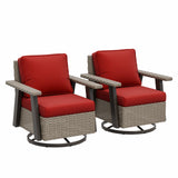 Classic Wicker 360° Swivel Glider Chair,Set of 2, Beige/Beige, Red, Dark Blue, Tan, Black - Eagle Peak Custom Canopy Tent