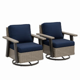 Classic Wicker 360° Swivel Glider Chair,Set of 2, Beige/Beige, Red, Dark Blue, Tan, Black - Eagle Peak Custom Canopy Tent
