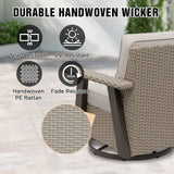 Classic Wicker 360° Swivel Glider Chair,Set of 2, Beige/Beige, Red, Dark Blue, Tan, Black - Eagle Peak Custom Canopy Tent