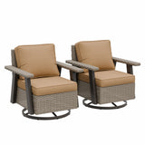 Classic Wicker 360° Swivel Glider Chair,Set of 2, Beige/Beige, Red, Dark Blue, Tan, Black - Eagle Peak Custom Canopy Tent