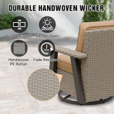 Classic Wicker Patio Bistro Set of 2, Beige/Beige, Red, Dark Blue, Tan, Black - Eagle Peak Custom Canopy Tent