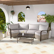 Coastal Vista Outdoor Patio Furniture Set w/ Sectional Sofas, and Coffee Table, Seats 4 - Eagle Peak Custom Canopy Tent