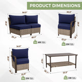 Coastal Vista Outdoor Patio Furniture Set w/ Sectional Sofas, and Coffee Table, Seats 4 - Eagle Peak Custom Canopy Tent