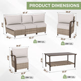 Coastal Vista Outdoor Patio Furniture Set w/ Sectional Sofas, and Coffee Table, Seats 5 - Eagle Peak Custom Canopy Tent