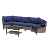 Coastal Vista Outdoor Patio Furniture Set w/ Sectional Sofas, and Coffee Table, Seats 5 - Eagle Peak Custom Canopy Tent