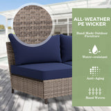 Coastal Vista Outdoor Patio Furniture Set w/ Sectional Sofas, and Coffee Table, Seats 5 - Eagle Peak Custom Canopy Tent