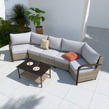Coastal Vista Outdoor Patio Furniture Set w/ Sectional Sofas, and Coffee Table, Seats 5 - Eagle Peak Custom Canopy Tent