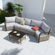 Coastal Vista Outdoor Patio Furniture Set w/ Sectional Sofas, and Coffee Table, Seats 5 - Eagle Peak Custom Canopy Tent