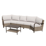 Coastal Vista Outdoor Patio Furniture Set w/ Sectional Sofas, and Coffee Table, Seats 5 - Eagle Peak Custom Canopy Tent
