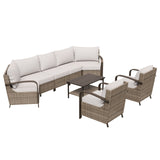 Coastal Vista Outdoor Patio Furniture Set w/Chairs, Seats 7 - Eagle Peak Custom Canopy Tent