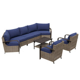 Coastal Vista Outdoor Patio Furniture Set w/Chairs, Seats 7 - Eagle Peak Custom Canopy Tent
