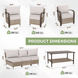 Coastal Vista Outdoor Patio Furniture Set w/Chairs, Seats 7 - Eagle Peak Custom Canopy Tent