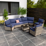 Coastal Vista Outdoor Patio Furniture Set w/Chairs, Seats 7 - Eagle Peak Custom Canopy Tent