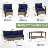 Coastal Vista Outdoor Patio Furniture Set w/Chairs, Seats 7 - Eagle Peak Custom Canopy Tent