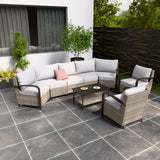 Coastal Vista Outdoor Patio Furniture Set w/Chairs, Seats 7 - Eagle Peak Custom Canopy Tent