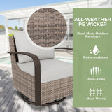 Coastal Vista Outdoor Patio Furniture Set w/Swivel Rocker Chairs, Seats 7 - Eagle Peak Custom Canopy Tent