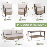 Coastal Vista Outdoor Patio Furniture Set w/Swivel Rocker Chairs, Seats 7 - Eagle Peak Custom Canopy Tent