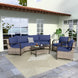 Coastal Vista Patio Furniture Set w/Curved Sectional Sofas, Coffee Table, Chairs - Eagle Peak Custom Canopy Tent