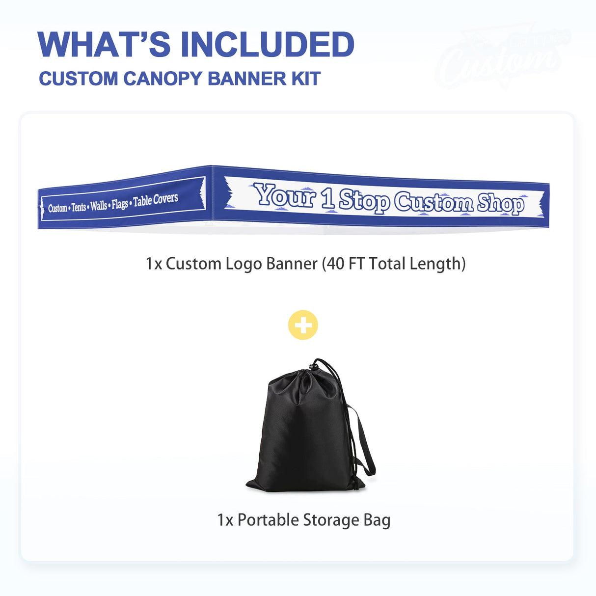 Custom Canopy Banner Personalized Banner with Logo for 10x10 Pop Up Canopy Tent Custom Sign - Eagle Peak Custom Canopy Tent