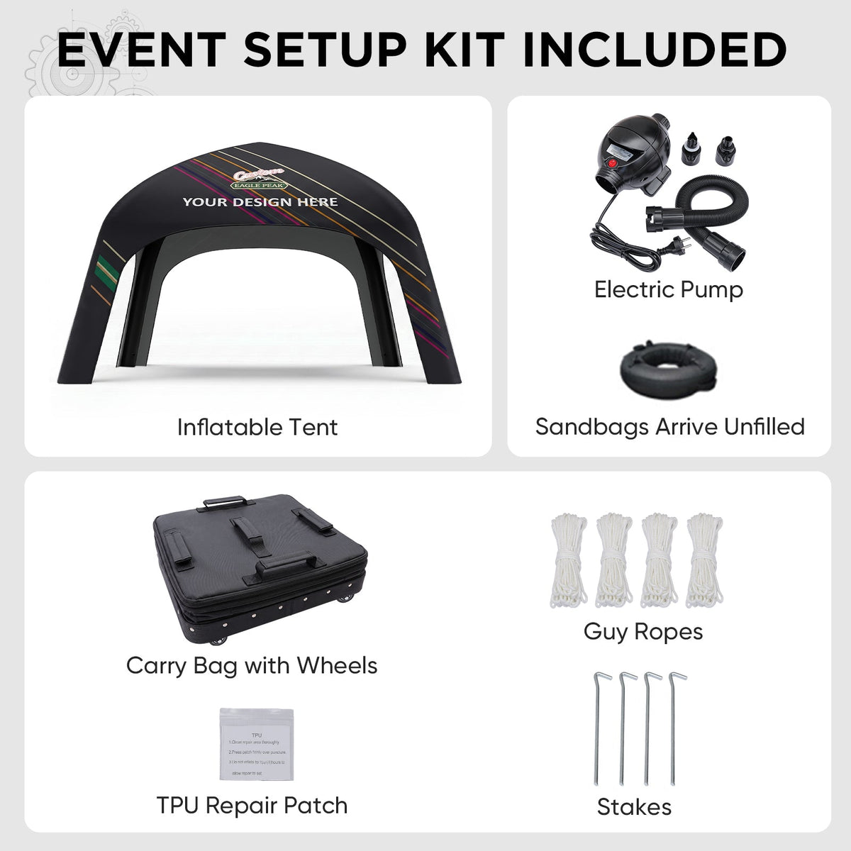 Custom Inflatable Event Tent with Logo, Square Tent - Eagle Peak®