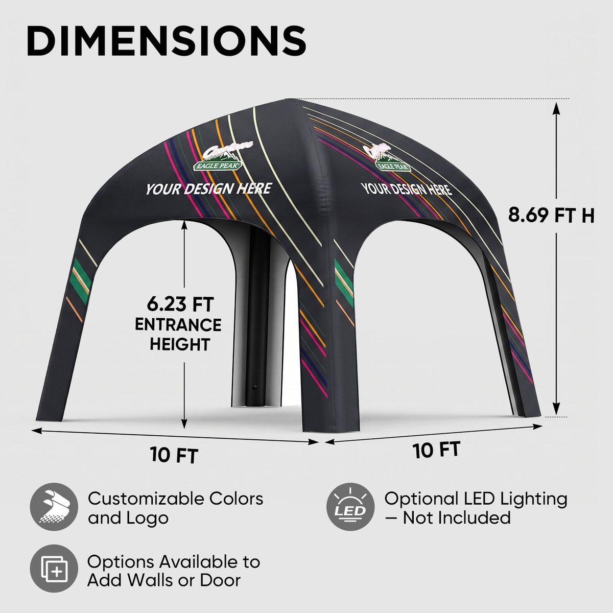 Custom Inflatable Event Tent with Logo, Square Tent - Eagle Peak®