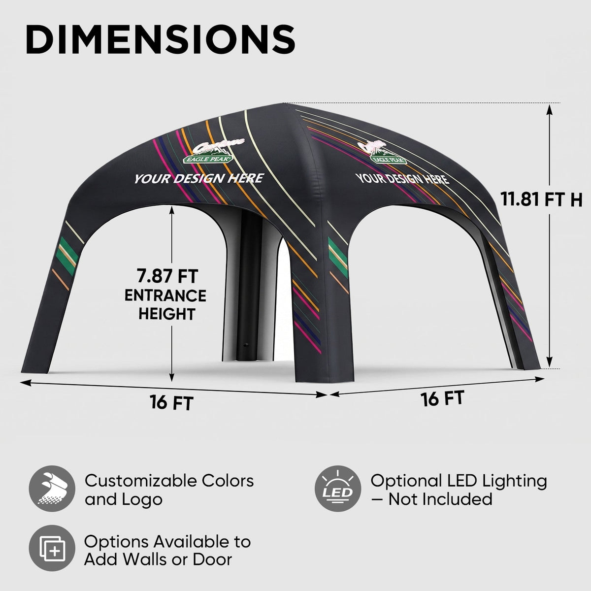 Custom Inflatable Event Tent with Logo, Square Tent - Eagle Peak®