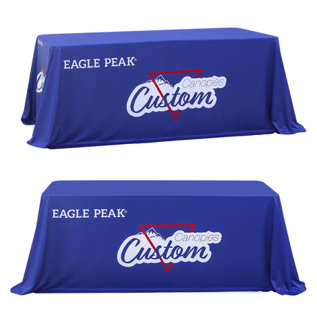 Custom Logo Table Cloth Personalized Table Cover with Your Logo, 4ft/6ft/8ft - Eagle Peak Custom Canopy Tent