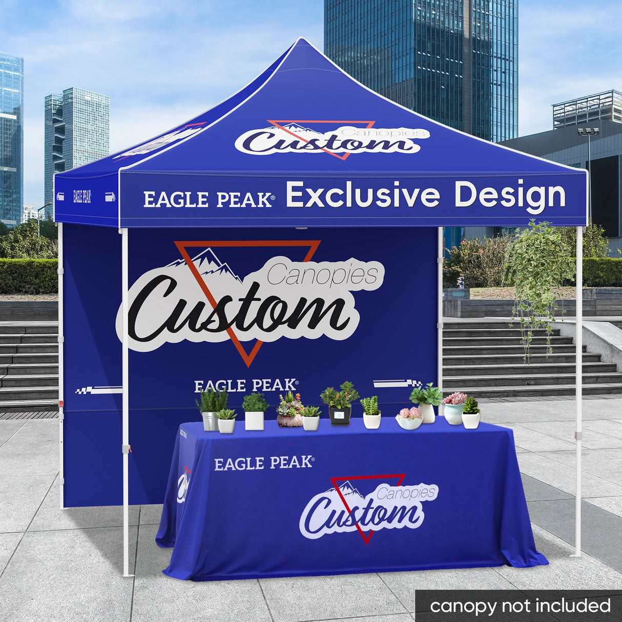 Custom Logo Table Cloth Personalized Table Cover with Your Logo, 4ft/6ft/8ft - Eagle Peak Custom Canopy Tent