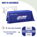 Custom Logo Table Cloth Personalized Table Cover with Your Logo, 4ft/6ft/8ft - Eagle Peak Custom Canopy Tent