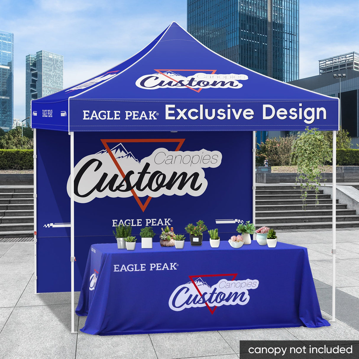 Custom Logo Table Cloth Personalized Table Cover with Your Logo, 4ft/6ft/8ft - Eagle Peak Custom Canopy Tent