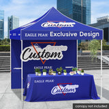 Custom Logo Table Cloth Personalized Table Cover with Your Logo, 4ft/6ft/8ft - Eagle Peak Custom Canopy Tent